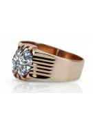 Klasický vinobraní prsten Cubic Zirconia Originální vinobraní 14k z růžového zlata VRC007r